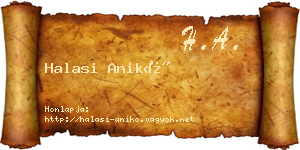 Halasi Anikó névjegykártya